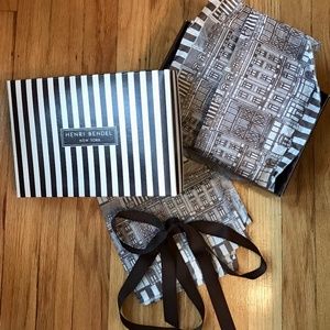 Henri Bendel gift box with ribbon and tissue paper
